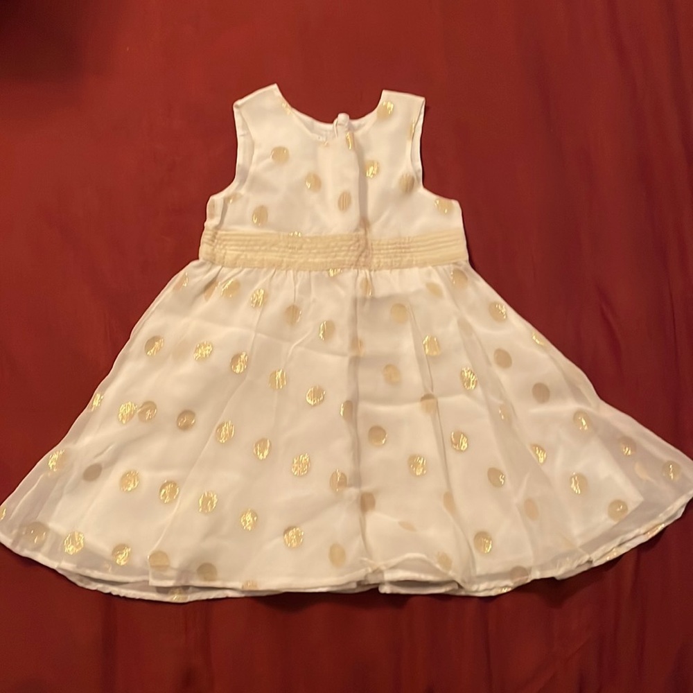 Marie Chantal 18 mos gold polka dot party dress